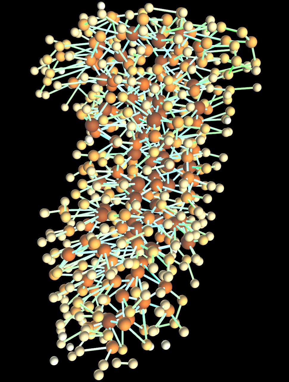 Network of connections across chambers inside cubitermes nest